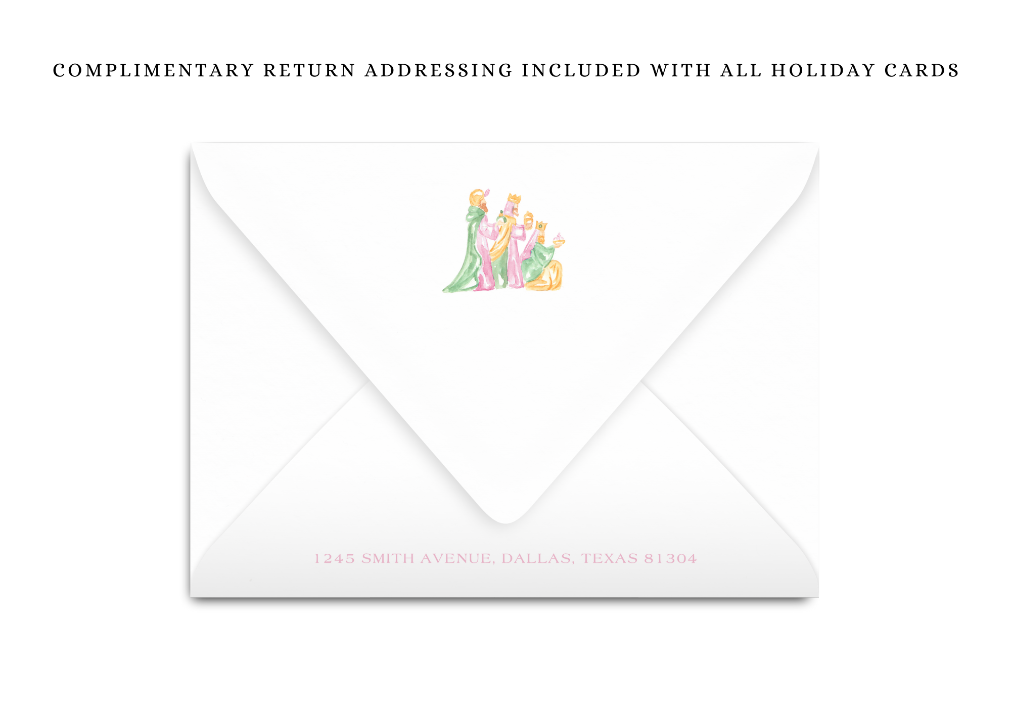 Pink Nativity Holiday Card