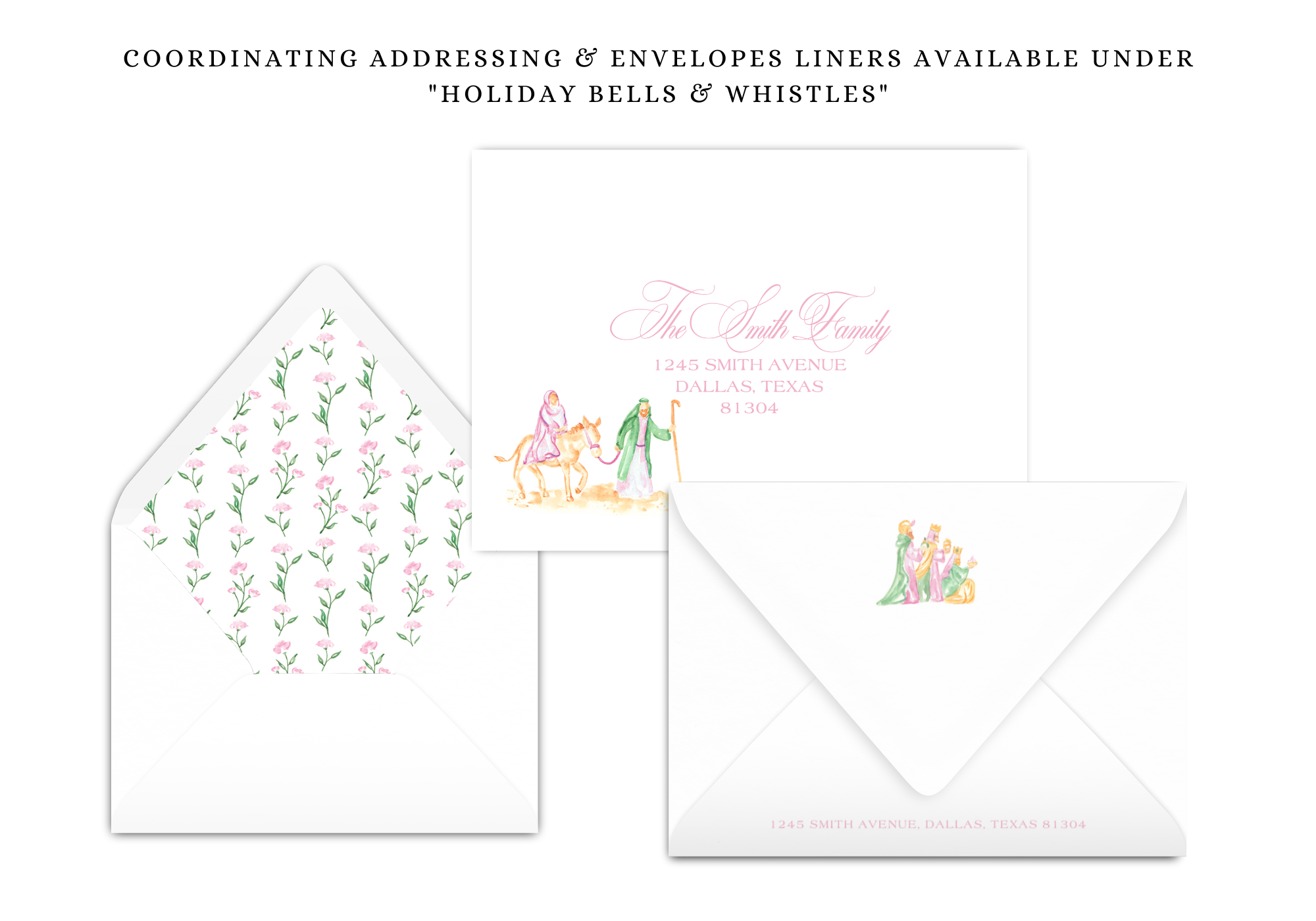 Pink Nativity Holiday Card